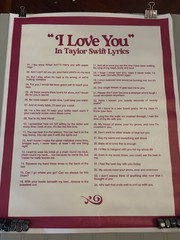 “I Love You” in Taylor Swift Lyrics 16×20 Unframed Canvas Print Song Poster