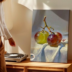 Canvas Grapes Still Life Oil Painting Fruit Kitchen Poster Statement Home Print