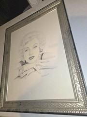 MARILYN MONROE 20×24″ Framed Pencil Sketch Canvas Art