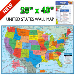 Wall Map Of The United States USA Road Travel Maps City Name US Poster 28″x40″