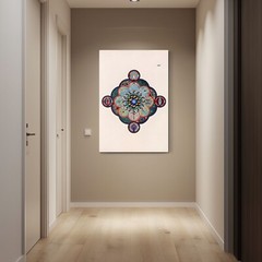 Mandala 105 by Carl Jung Classic Painting Print on Framed Canvas Wall Art