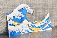 The Great Wave Off kanagawa 3D Printed Art Figure Desk Statue Home Decor