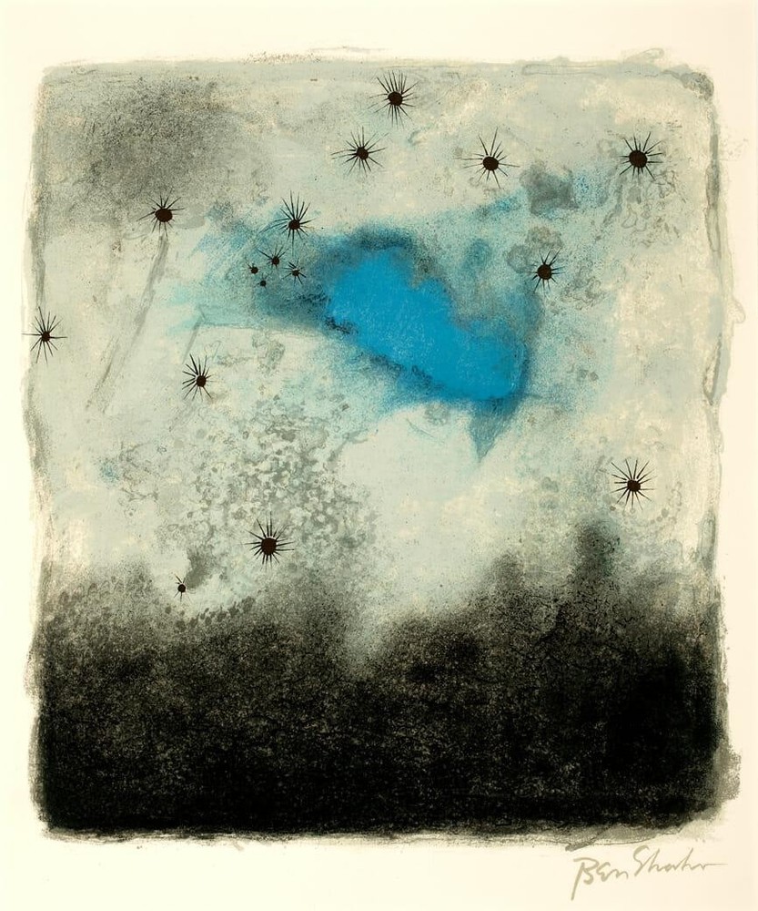 Nights of Travel that Flew with the Stars by Ben Shahn 1968 Symbolic Lithograph