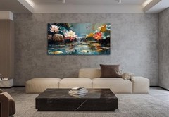 Large Canvas Wall Art Zen Decor Pink Lotus Picture 40L» x 20W» pink lotus
