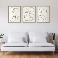 Kate and Laurel Sylvie Going in Circles; Dancing; 3 Piece 18×24, Natural