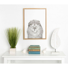 24 In. X 18 In. «Lion» by Tai Prints Framed Canvas Wall Art