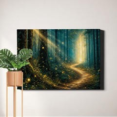 Night Forest Wall Art Mesmerizing Tall Trees Moonlight