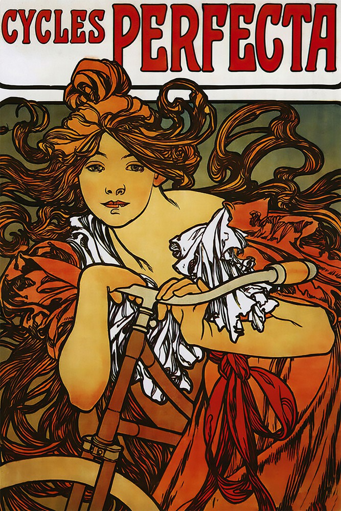 Mucha Cycle Bicycle Perfecta Lady Vintage Art Wall Room Poster – POSTER 20×30