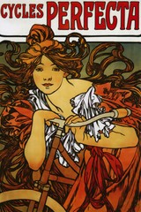 Mucha Cycle Bicycle Perfecta Lady Vintage Art Wall Room Poster – POSTER 20×30