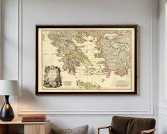 Old Map of Greece 1791 Vintage map Wall Map Print Framed