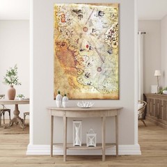 The Piri Reis Map, Ottoman Empire Map, Vintage Map, Large Wall Map,Antique World
