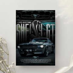 Ford Mustang Shelby GT500 “Eleanor” Poster, Muscle Car Garage Wall Art Decor