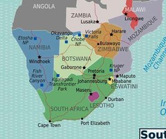 Map of Southern Africa School Teacher Homeschool Classroom Wall Art Poster Print