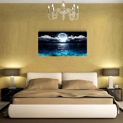 Wall Art Moon Sea Ocean Landscape Picture Canvas Wall Art Print Paintings Mod