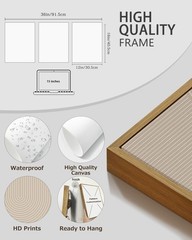 PHOPAGO Boho MidCentury Modern Framed Wall Art Minimalist Abstract Neutral Li…
