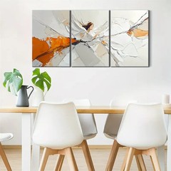 3pcs Beige/Brown/White/Gray/Black Tones Metal Print Ready to Hang Art