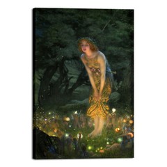 Canvas Wall Art Fairy Tale Midsummer Eve with A Girl and Elves by Edward Robert