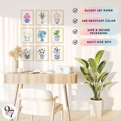 97 Decor Chinoiserie Decor – Chinoiserie Wall Art Prints, Blue White Porcelai…