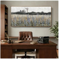 Rustic Farmhouse Lavender Field Wall Art 60″x30″