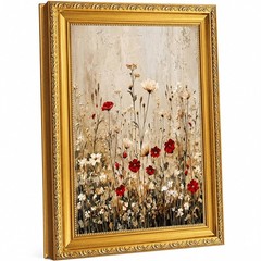 Gold Framed Wildflower Wall Art, 9×11 Floral Canvas Print