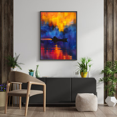 Abstract Boat Wall Art Print | Moody Modern Ocean Canvas & Fine Art