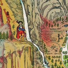 Color Pictorial Wall Art Map of Yosemite National Park circa 1931