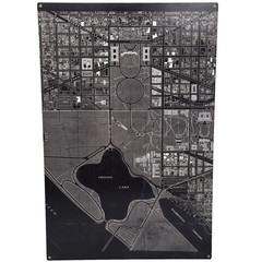 Rare Vintage DC The Mall Metal Triptych 48×24 Collector Wall Art Map Decor