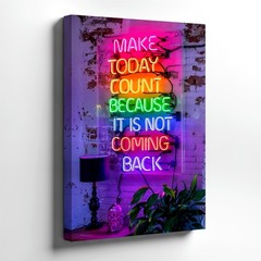 Neon Motivational Quote Sign Colorful LED Style Wall Art Aesthetic Room Print