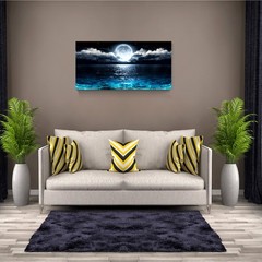 Wall Art Moon Sea Ocean Landscape Picture Canvas Wall Art Print Paintings Mod