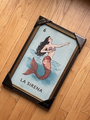 SAPNA SHAH LA SIRENA WALL ART 12”x18” LOTERIA #6 LOTTERY PRINT MERMAID DECOR