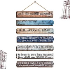 Portrait Christian Wall Art – 7 Rustic Signs with Inspirational Bible Verses