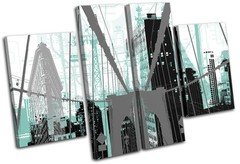 New York City Abstract Modern Urban MULTI CANVAS WALL ART Picture Print