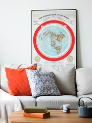 1892 Flat Earth Map – Alexander Gleason’s New Standard Map the World Globe Model
