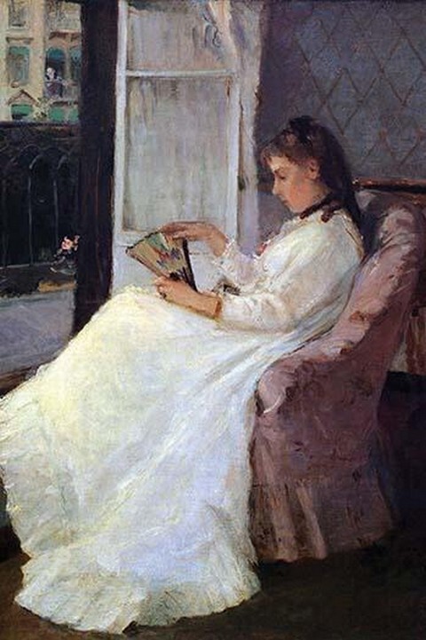 The Sister of the artist at a window Berthe Morisot Poster Print
