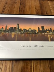 Framed Panoramic Chicago Skyline Print Horizontal 40 x 14 James Blakeway