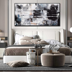 Large Abstract Canvas Wall Art – Black and White Pictures Wall Art for Living