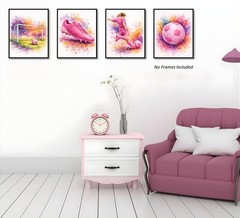 , Soccer Posters for Girls Room – Set of 4, ( 8×10 inches ) Unframed – Soccer…