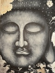 Signature Design by Ashley Donar – Silver Finish Bouddha Abstract Wall Art 40”