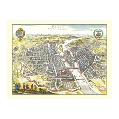 Old Map of Paris 1655 – Vintage France Art Wall Decor Print