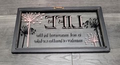Hanging Wall Art Decor «Life Is Not Measured…» Black Plastic Framed