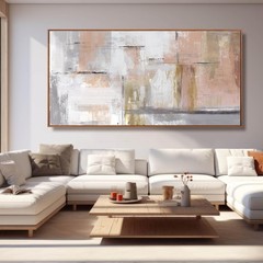 Gold Abstract Canvas Kureful Large 30x60in Ready Hang