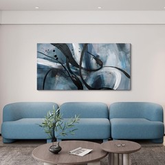 Abstract Canvas Wall Art Black And White Graffiti Lines Simple Art Modern Abs…