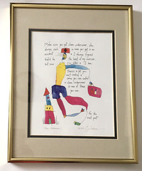 Story People Print Brian Andreas “Clean Underwear” 1995 Gold Frame Db Mat 11×14