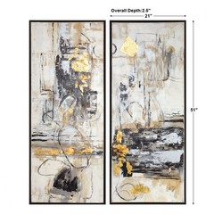 51 inch Abstract Art (Set of 2) – 21 inches wide by 2.5 inches deep – Decor –