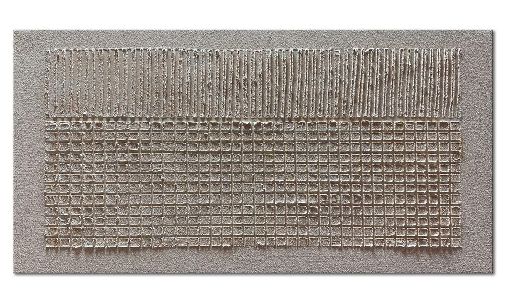 Hand-Painted Beige Texture Abstract Wall Art Oil Painting 48×24 inch Contempo…