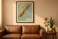 Appalachian Trail Map, Appalachian 2D Relief Map – 2D Flat Print