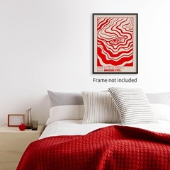 Retro Red Abstract Eye Canvas Wall Art Vintage Hippie Trippy Poster 12×16 inch