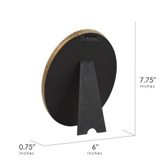 Black Round Wall Art, White Rose Floral Print with Gold Beaded Frame, 6″x8″