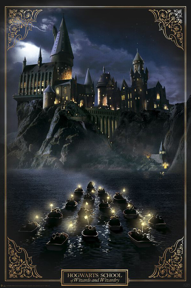 Harry Potter And The Sorcerer’s Stone – Movie Poster (Hogwarts & Boats)