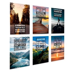 Set of 6 Inspirational Quote Posters Colorful Positive Wall Art Decor